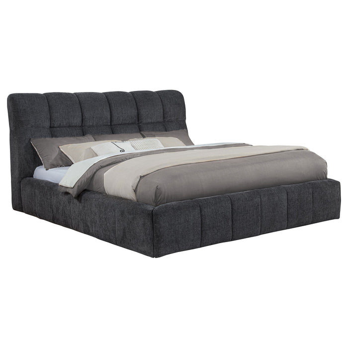 Nollet 48-inch Upholstered California King Platform Bed Grey