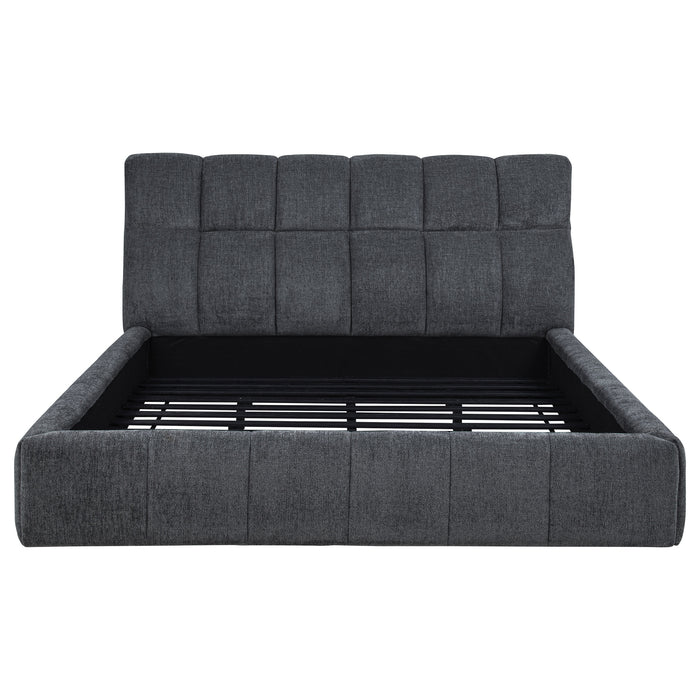 Nollet 48-inch Upholstered California King Platform Bed Grey