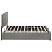 Grey Reeves upholstered full lift-top storage platform bed by CoasterEveryday with a cushioned headboard and built-in storage.