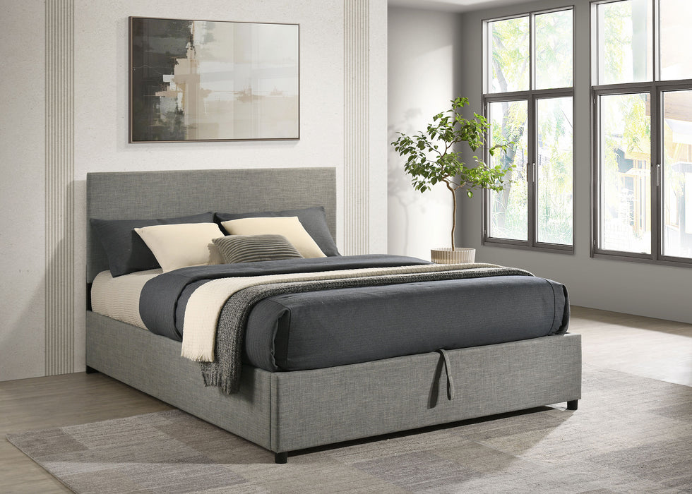 Reeves Upholstered Queen Lift-Top Storage Platform Bed Grey