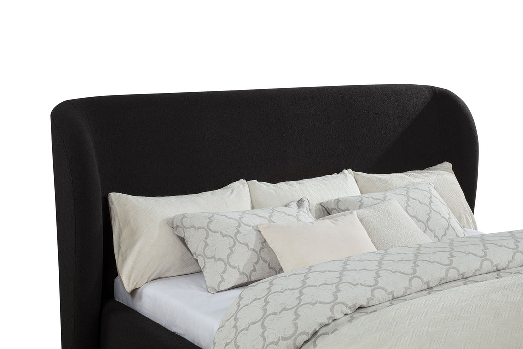 Blaire Upholstered California King Wingback Platform Bed Black