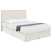 CoasterEveryday Pirro upholstered king panel headboard in sand fabric, front view