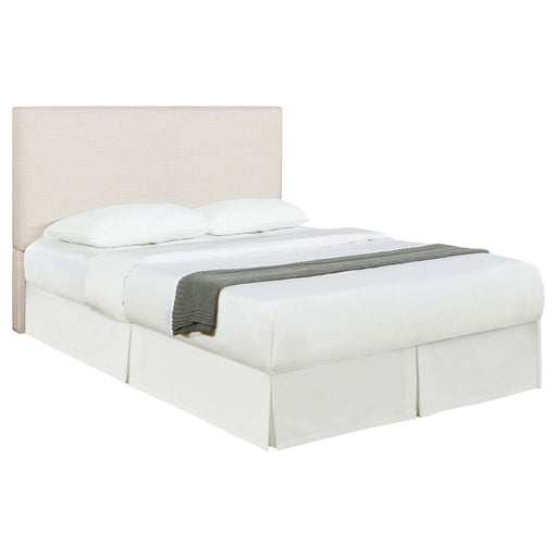CoasterEveryday Pirro upholstered queen or full panel headboard in sand fabric with padded design