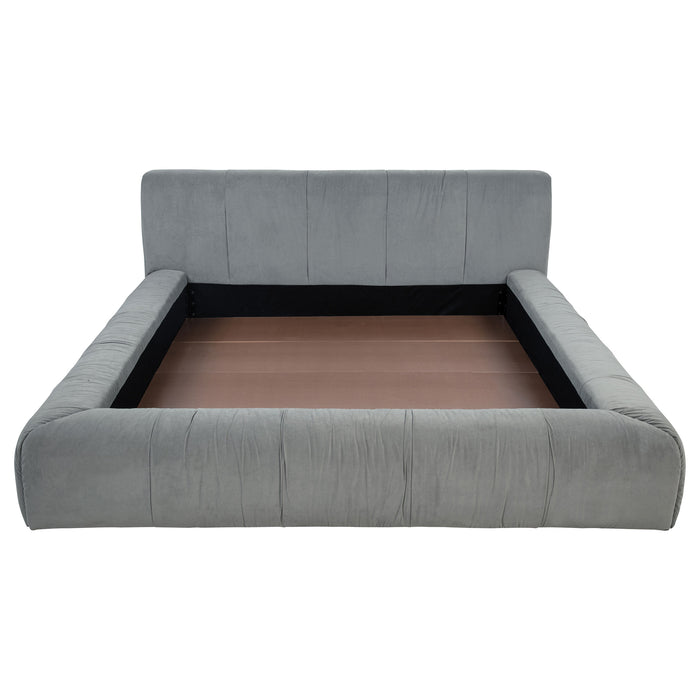 Wilshire Upholstered Eastern King Platform Bed Grey
