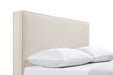 CoasterEveryday Kosmo upholstered queen or full panel headboard in sand fabric, featuring a modern upholstered furniture design.