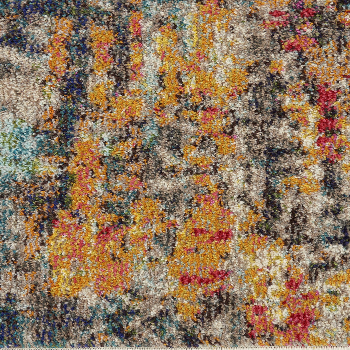 9' X 12' Abstract Non Skid Area Rug - Navy Blue