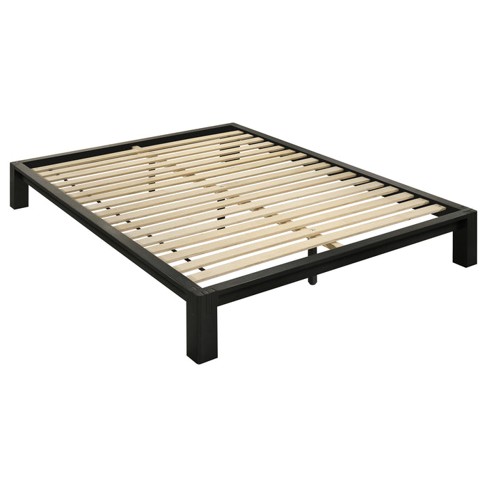Gislen Queen Easy Assembly Wood Platform Bed Black