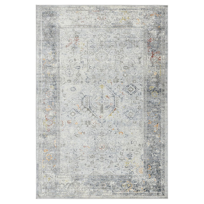 10' X 14' Transitional Medallion Area Rug - Gray