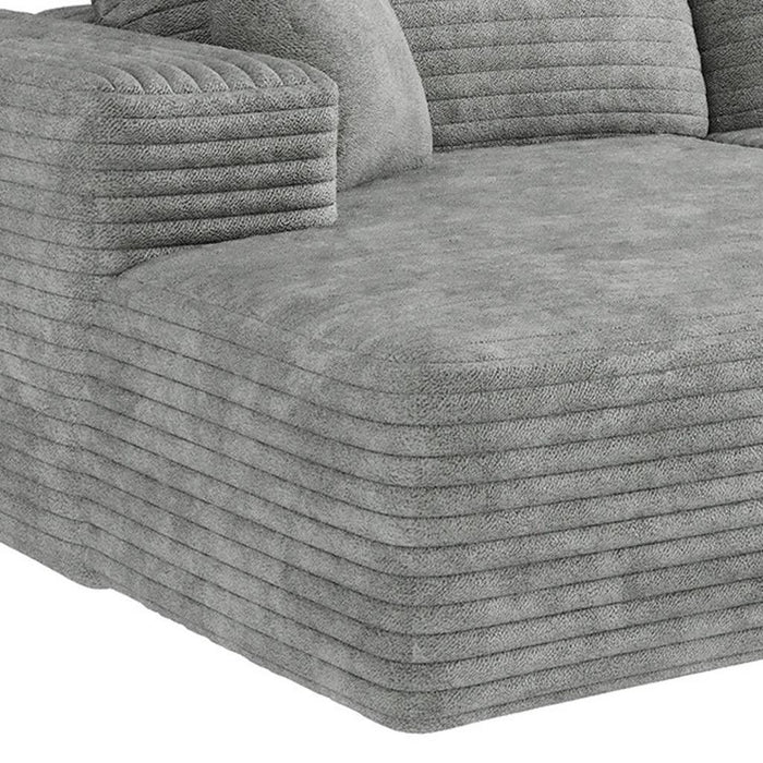 Corduroy Modular Compression Foam Sofa With Toss Pillows - Gray