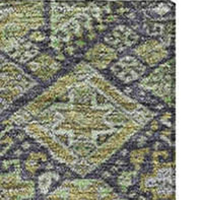 10' X 14' Tribal Washable Area Rug With UV Protection (649876) - Green / Gray / Ivory