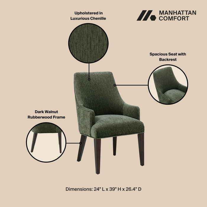 Manhattan Beever - Chenille Wood Armchair