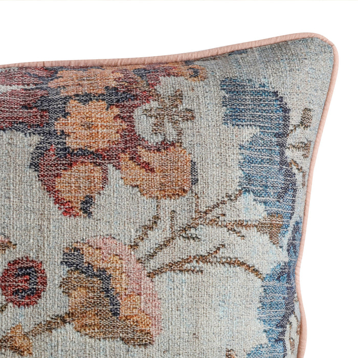 Taman - 20" Natural Cotton Accent Pillow - Autumn Florals