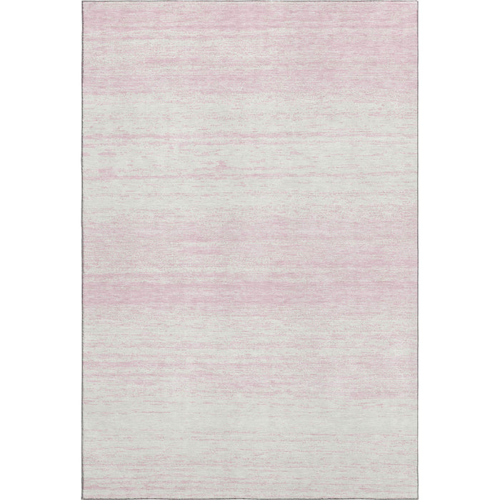 10' X 14' Striped Washable Area Rug With UV Protection (668175) - Pink / Ivory