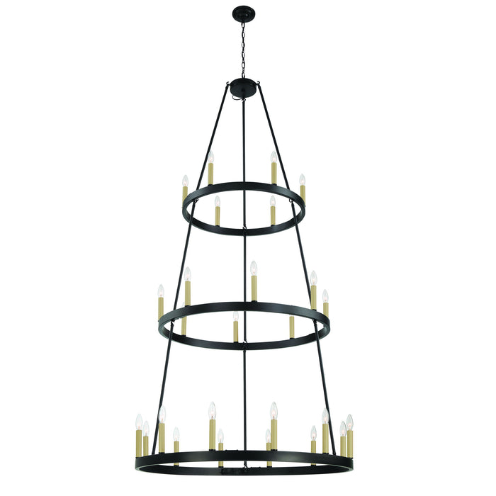 84'' Candle Style Multi Light Metal Dimmable Chandelier - Black