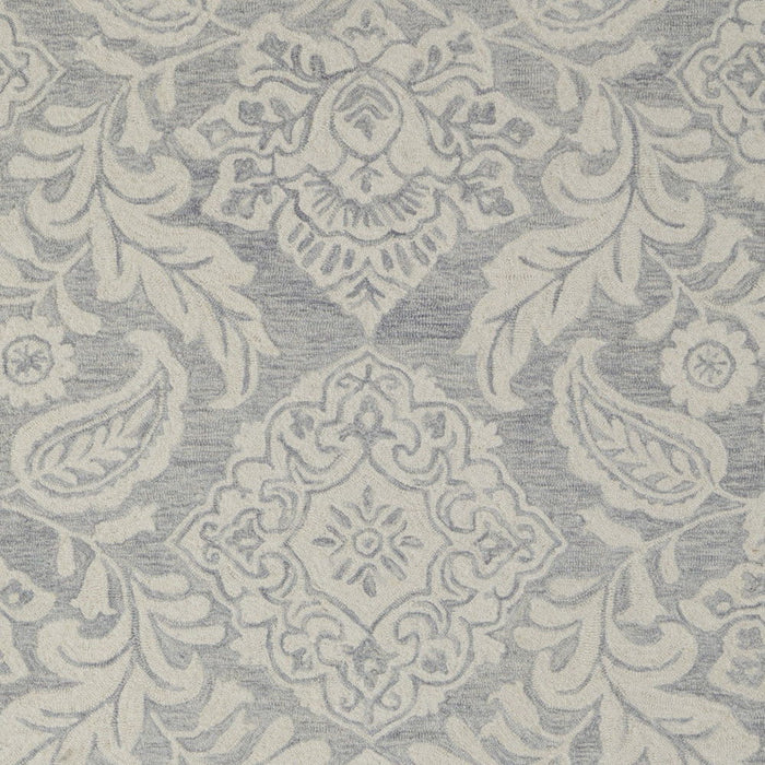 9' x 12' Wool Paisley Tufted Handmade Stain Resistant Area Rug - Blue And Ivory