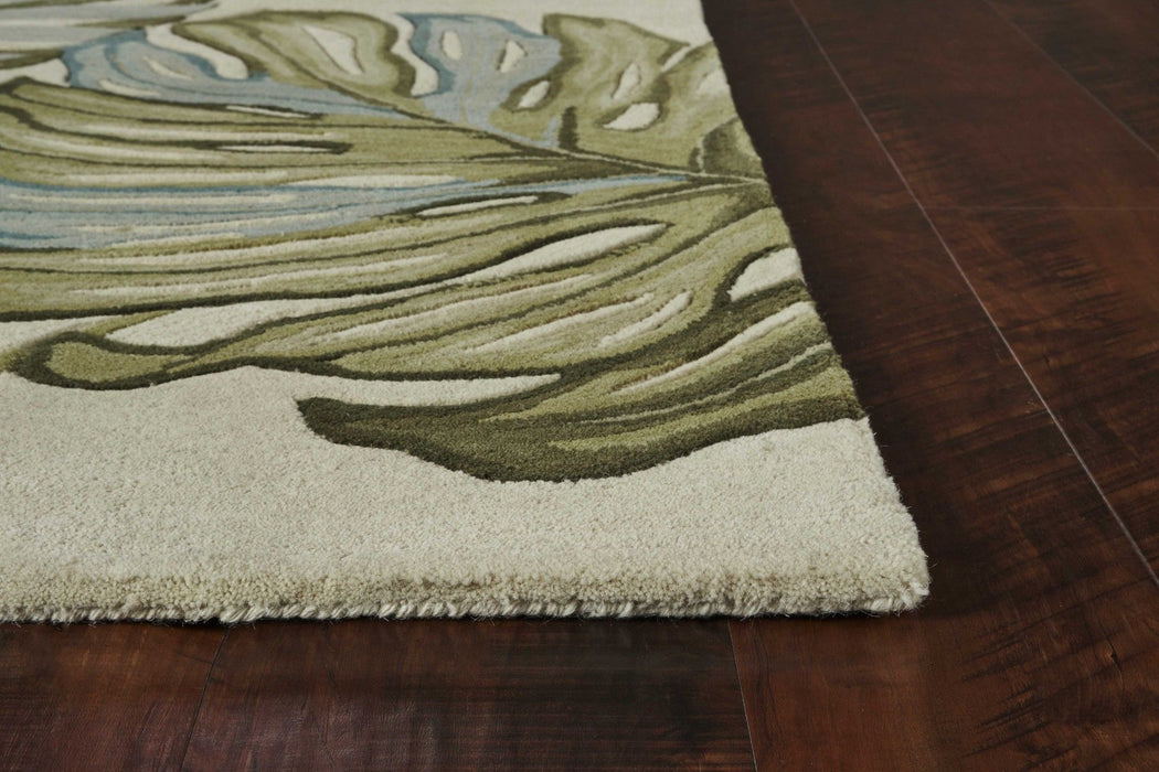 9' x 12' Hand Tufted Monstera Indoor Area Rug - Ivory