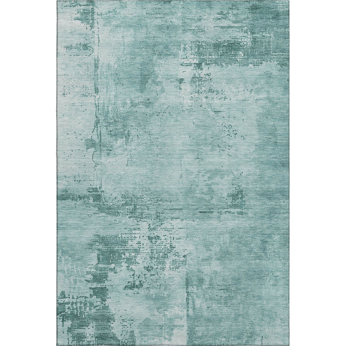 10' X 14' Abstract Washable Area Rug With UV Protection (683237) - Teal / Aqua