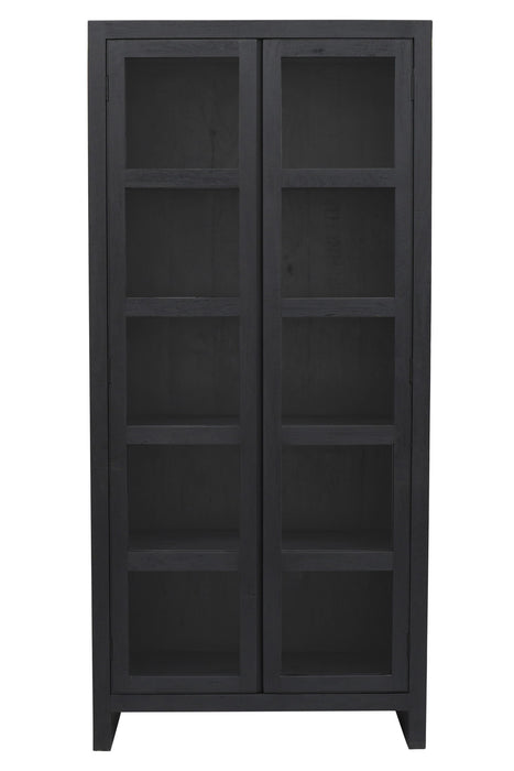 Distressed Solid Wood Frame Accent Cabinet With Two Doors - Graphite