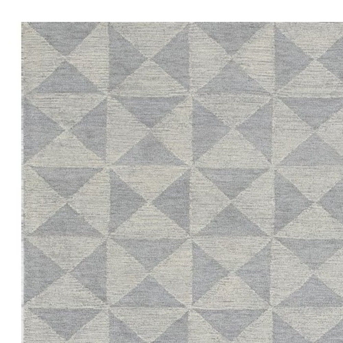 8' x 11' Gray Wool Geometric Hand Tufted Area Rug - Gray And Light