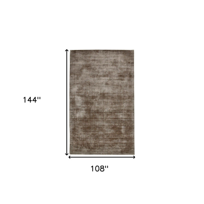 9' X 12' Abstract Hand Woven Area Rug - Brown And Gray