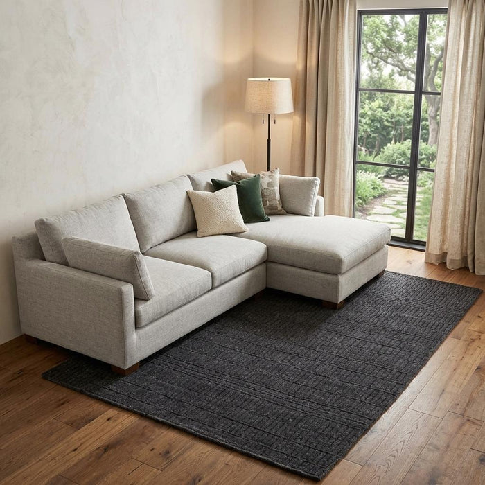 9' X 13' Wool Hand Knotted Area Rug (743931) - Black / Gray