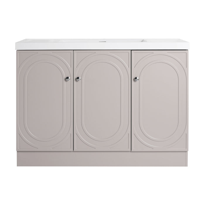 Contemporary Giga freestanding bathroom vanity with resin sink and soft-close cabinet doors, modern bathroom furniture.