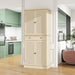 Giga natural 4-door accent storage cabinet with one drawer and four adjustable inner shelves, showcasing a sleek wooden design.