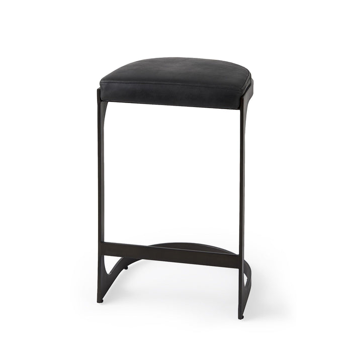 29" Iron Backless Bar Chair - Black