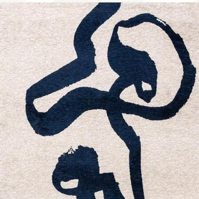 9' X 13' Abstract Washable Area Rug With UV Protection (610019) - Beige / Blue