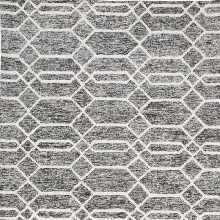 12' X 15' Wool Geometric Hand Tufted Area Rug (566143) - Gray / Black / Ivory