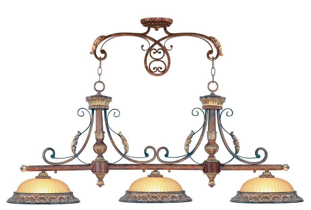 21" Three Light Metal Dimmable Chandelier With Shades - Bronze