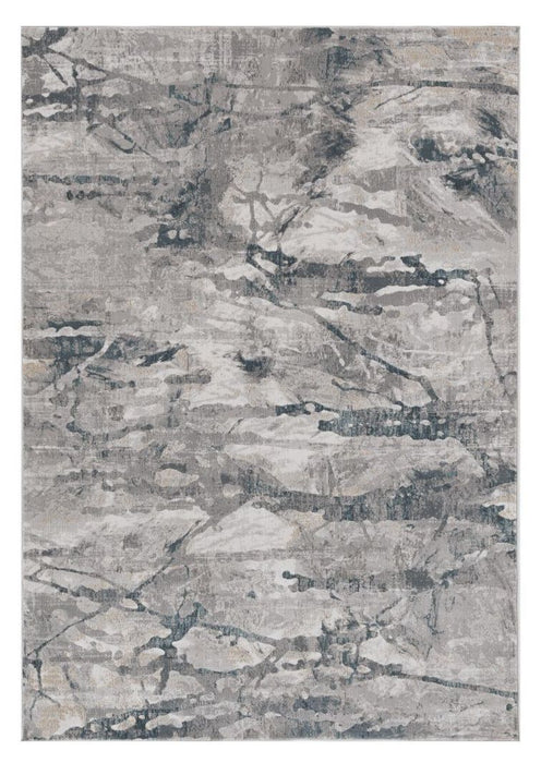 10' x 13' Abstract Polypropylene Area Rug - Gray