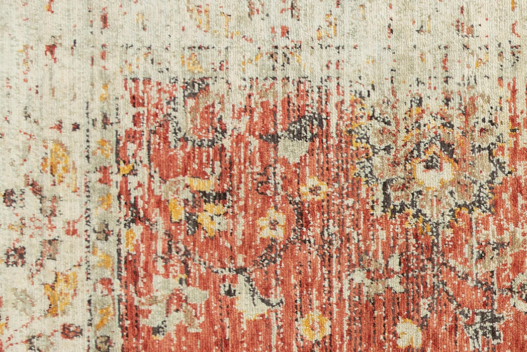 10' X 13' New Zealand Lambs Wool Oriental Hand Carved Handmade Area Rug (747850) - Red / Beige / Rust / Gold