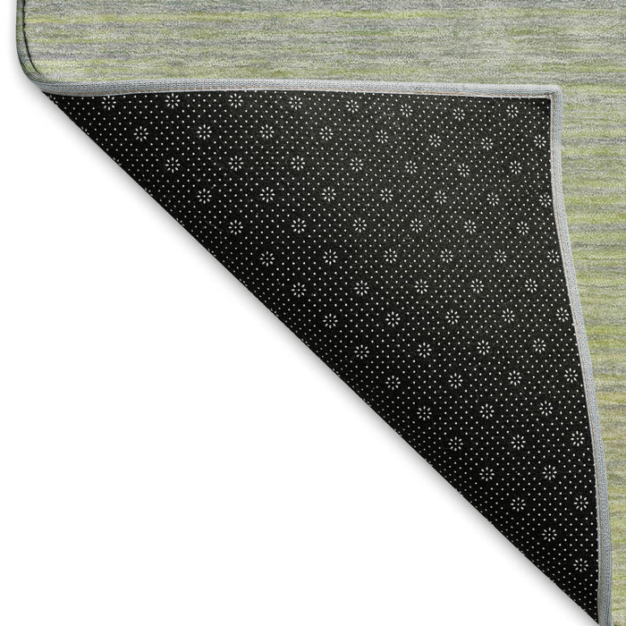 10' X 14' Striped Washable Area Rug With UV Protection (692769) - Artichoke Green / Gray