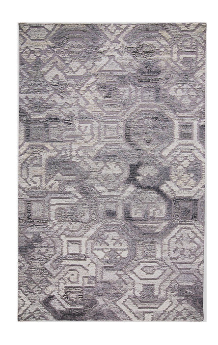9' x 12' Modern Wool Abstract Hand Tufted Area Rug - Gray And Ivory