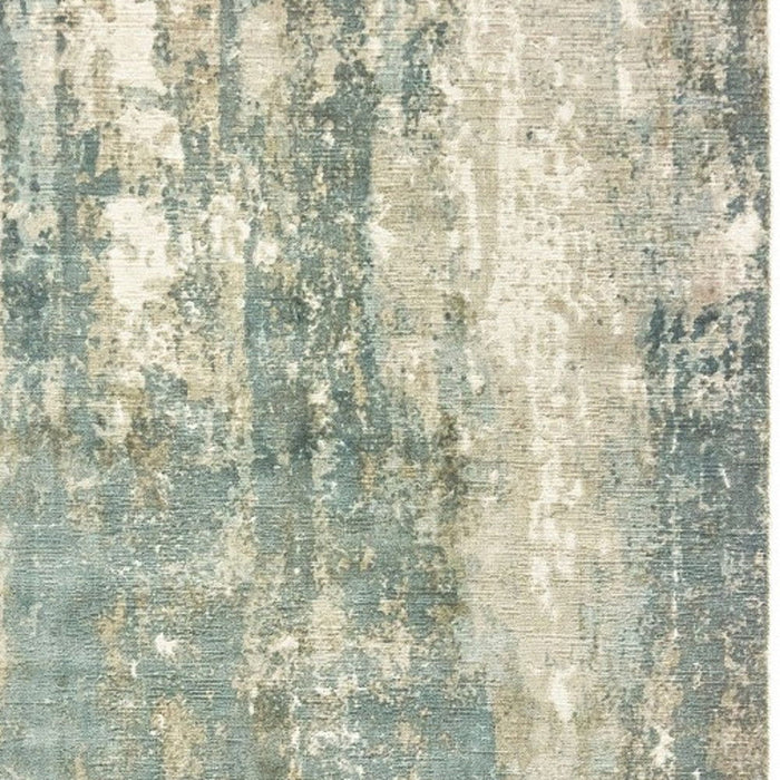 8' x 10' Abstract Splash Indoor Area Rug - Blue And Gray