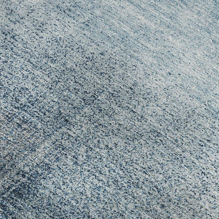 10' X 14' Abstract Washable Area Rug With UV Protection - Denim Blue / Ivory