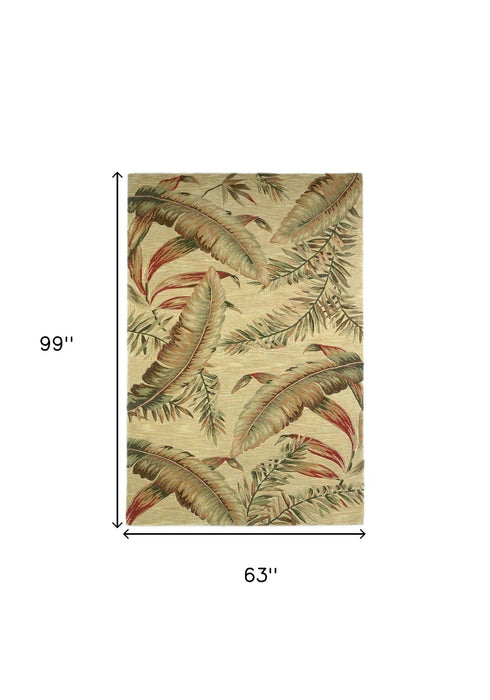 5.3' x 8.3' Contemporary Wool Rug - Ivory