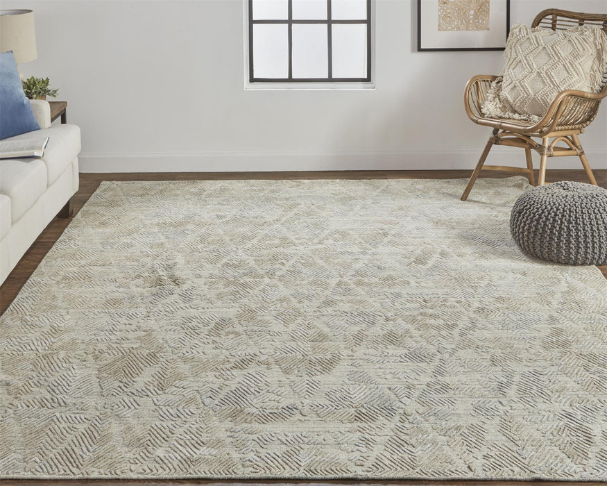 10' x 14' Abstract Hand Woven Area Rug - Gray And Taupe