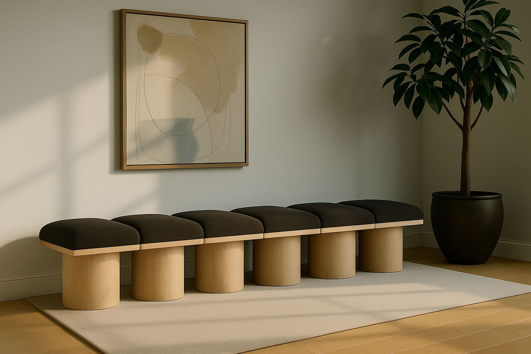 Pavilion - 6 Piece Modular Bench With Natural Base