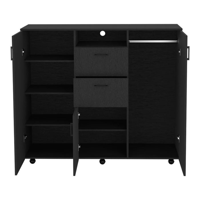 55" Two Drawer Combo Dresser - Black