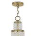 HomeRoots 22-inch metal chandelier with three lights, shades, and dimmable feature in gold, clear, and off-white colors.