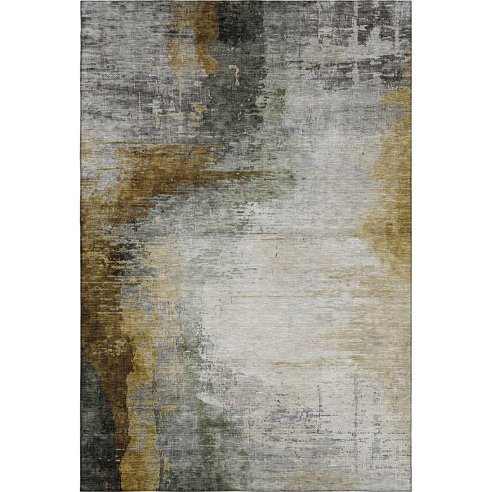10' X 14' Abstract Washable Area Rug With UV Protection (715615) - Chocolate / Beige