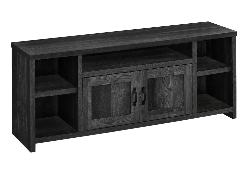 Cabinet Enclosed Storage TV Stand - Black