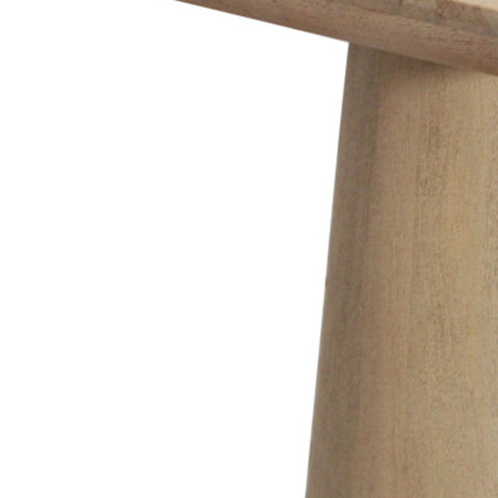 24" Distressed Solid Wood Square Pedestal End Table - Natural