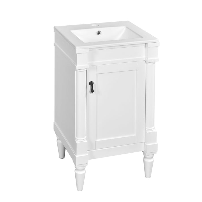 Giga bathroom vanity with sink, storage cabinet with door, drop-in sink, compact freestanding design in modern style.