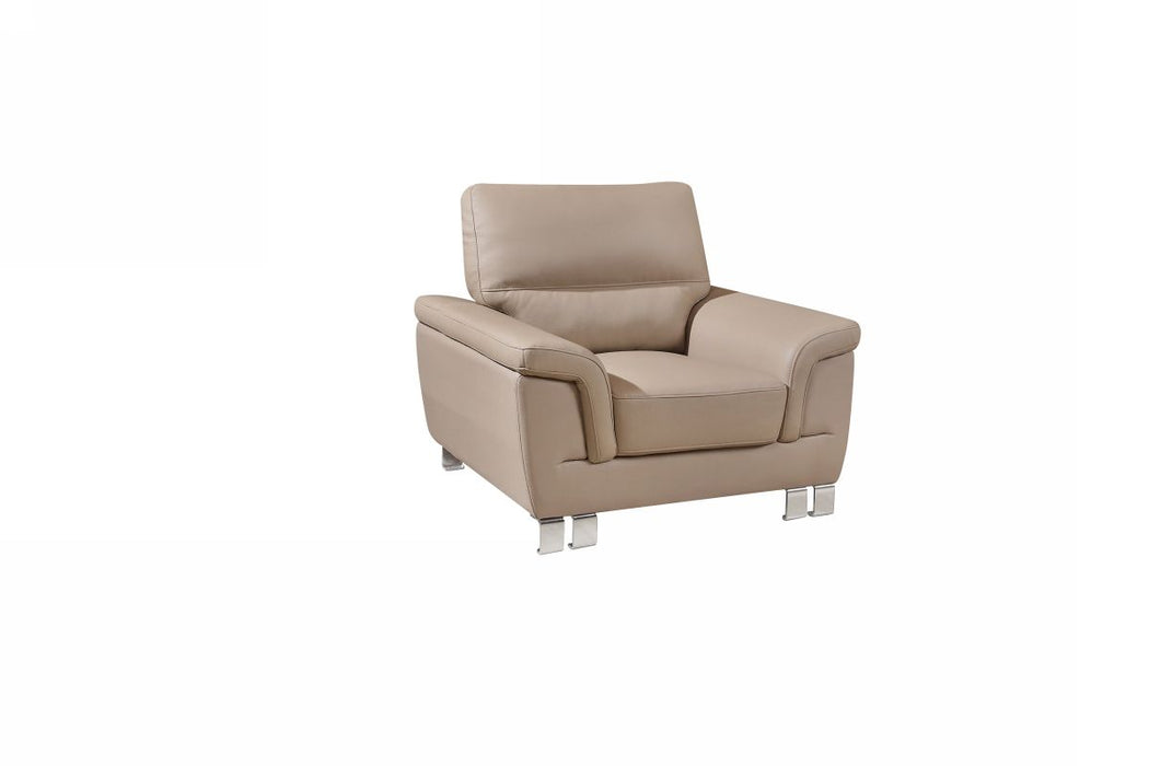 Modern Leather Chair - Beige