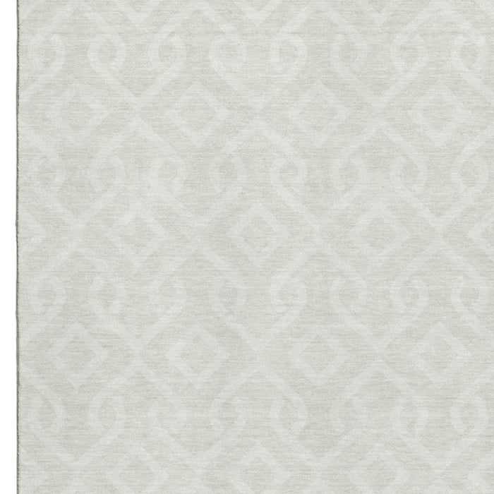 10' X 14' Geometric Washable Area Rug With UV Protection (652521) - Ivory / Beige