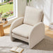 Giga modern Sherpa upholstered accent armchair with plush fabric, comfortable lounge chair for living room, bedroom, or office.