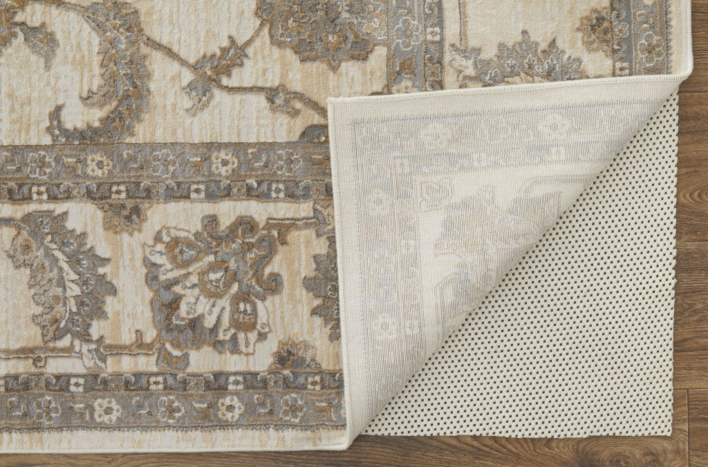 10' x 14' Power Loom Area Rug - Tan Ivory And Brown